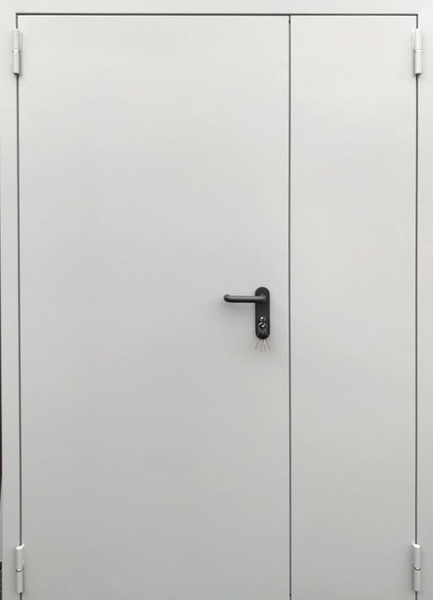 Полуторная глухая дверь EI 60 из оцинкованной стали Полуторная глухая противопожарная дверь EI 60 из оцинкованной стали (12)