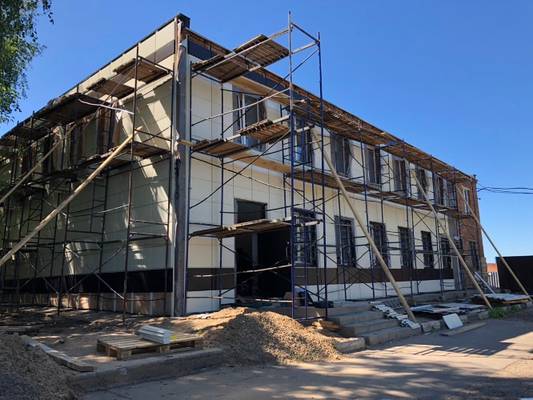 Монтаж фасадных кассет Монтаж фасадных кассет