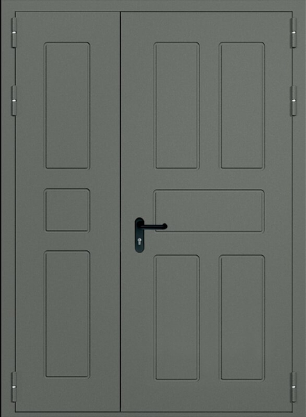 Внешняя сторона Полуторная глухая противопожарная дверь ei30 с выдавленным рисунком (06)