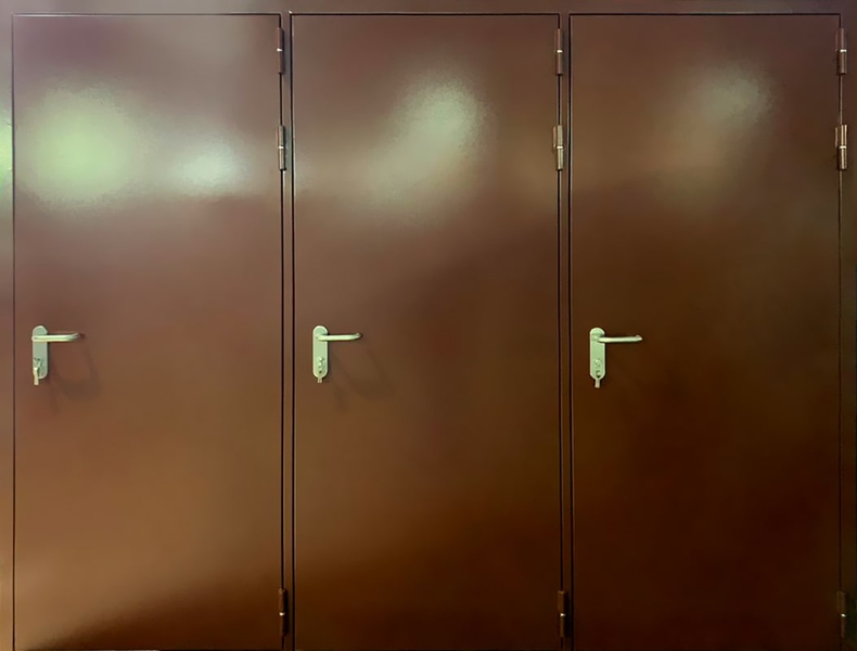 Внешняя сторона Трехстворчатая техническая дверь